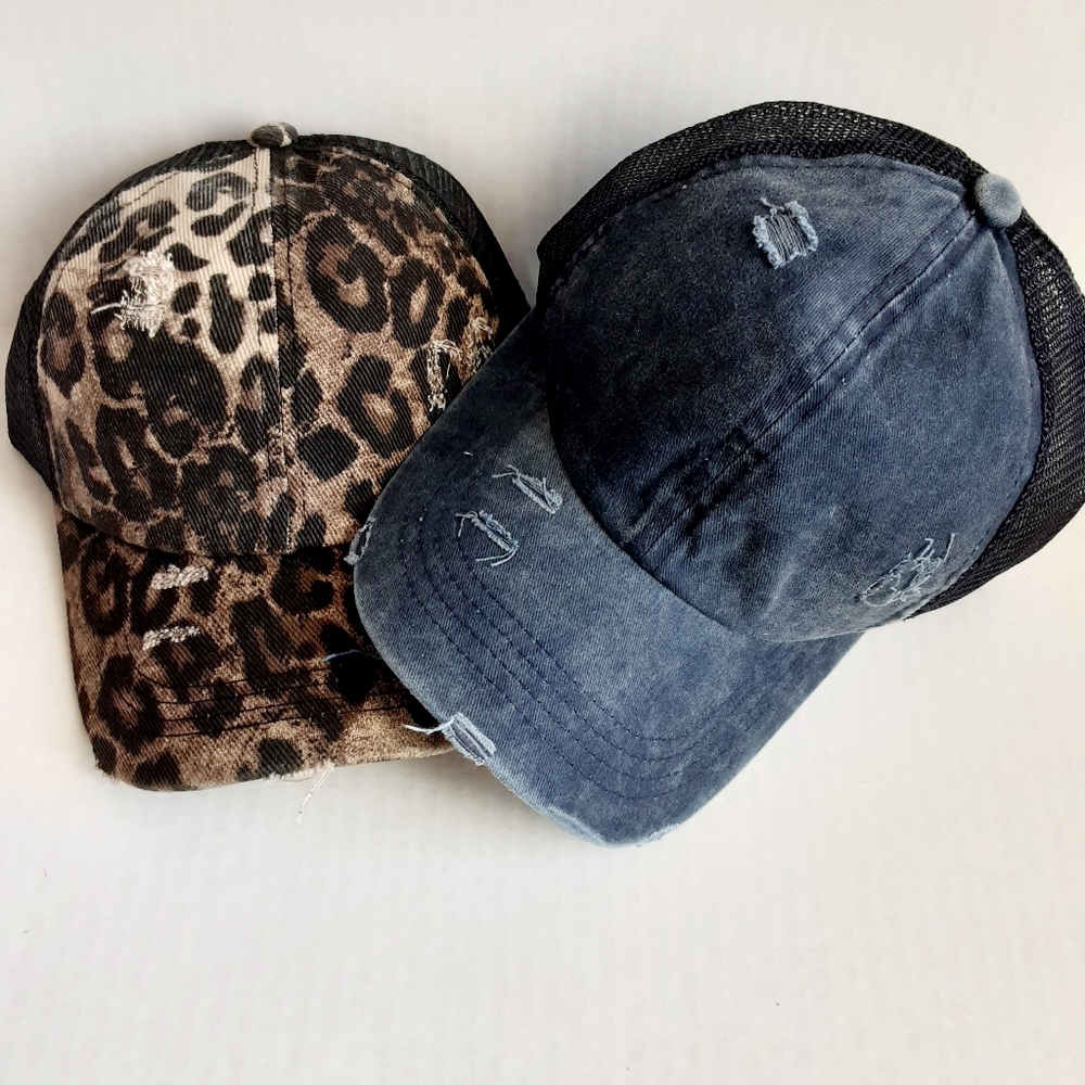 Criss Cross ponytail hat bundle for women